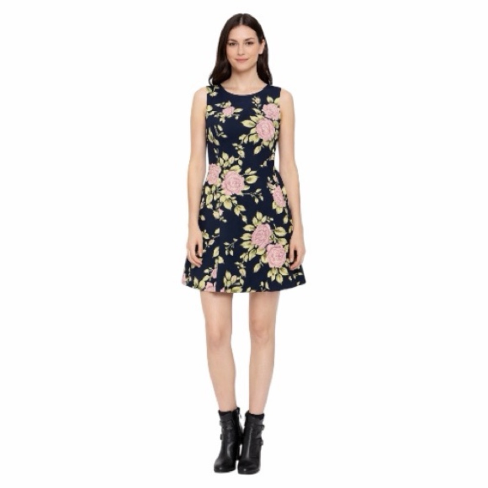 RAG & BONE floral fit & flare dress with mesh back, Size 2